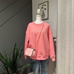 Altar'd State Oversized Pink Crewneck Sweatshirt